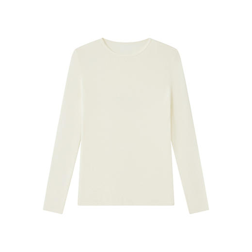 雀说天丝莫代尔山羊绒打底衫女秋冬修身纯色亲肤T恤高级感轻奢针织衫ALW9969 商品图4