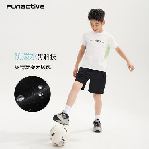 【轻肤裤】funactive男童轻薄短裤男童户外防泼水运动工装五分裤F1UK10257 商品图4