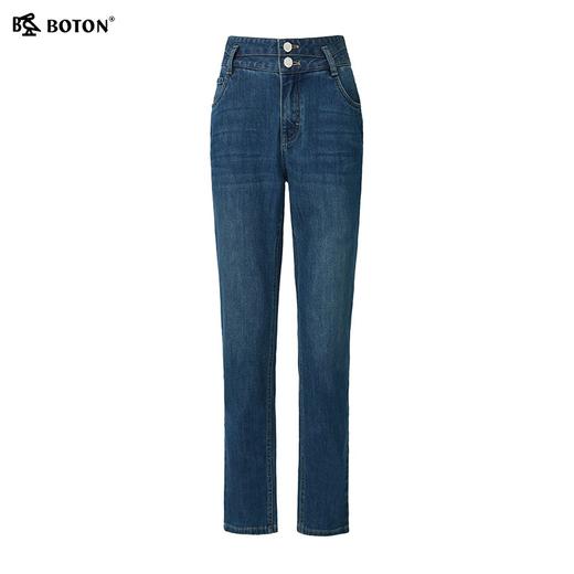 【天棉 莱赛尔】波顿春夏季女士高腰小直筒修身棉质牛仔长裤LE361125 商品图4