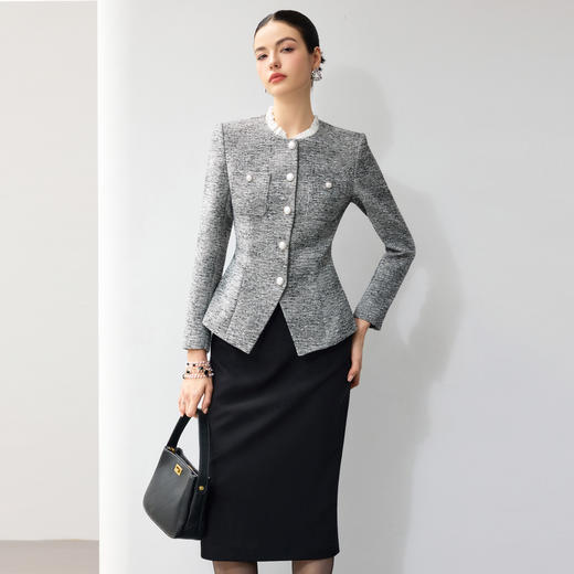 IWY/小香风粗花呢西装外套女职业装套裙轻奢通勤两件套气质正装J26C268+24S658 商品图2