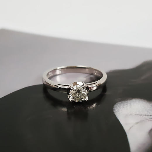 普柏琳AU750白金经典简约四爪款0.39克拉钻石戒指14号（皆取最大值）260126NJS54 商品图4