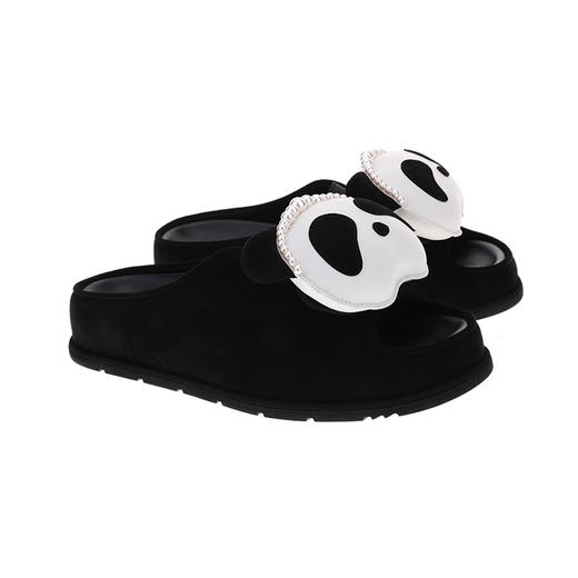 sheme国宝小白系列熊猫头串珠点缀可爱休闲女士厚底拖鞋可定制 商品图9