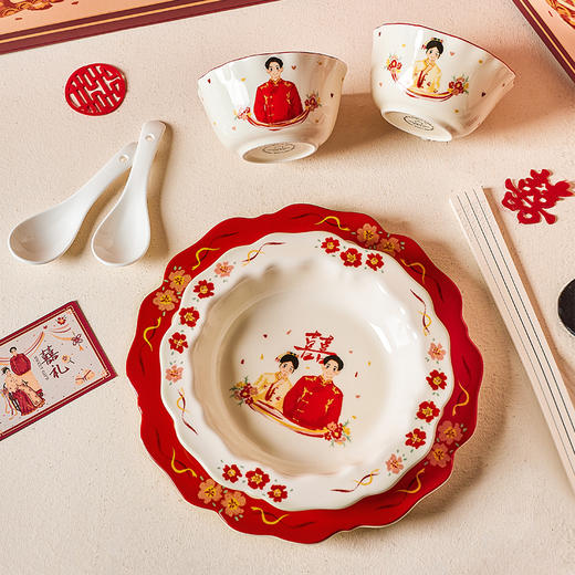 摩登主妇新婚订婚结婚礼物送新人闺蜜高级实用碗盘碟餐具套装礼盒 商品图1