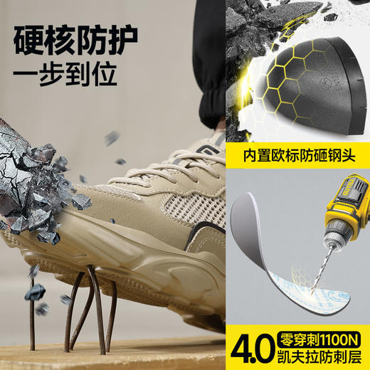 古伊萨新款防砸防刺欧标钢包头达标4.0㎜凯夫拉底橡塑底轻便夏款 商品图6