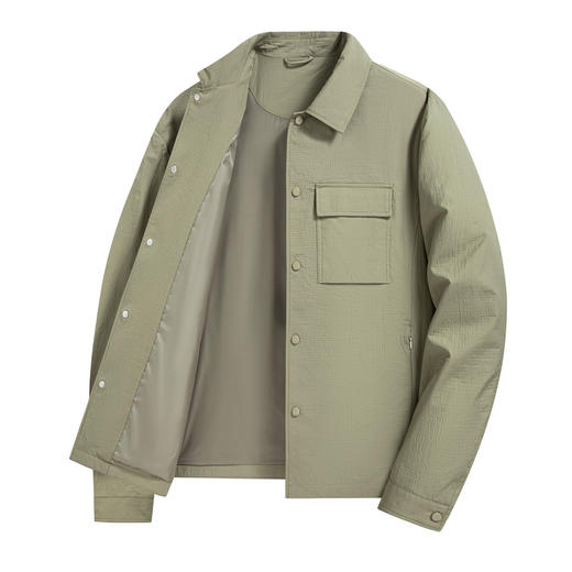 【易打理】圣得西肌理格纹工装夹克2026新款春季男款时尚翻领外套 商品图10