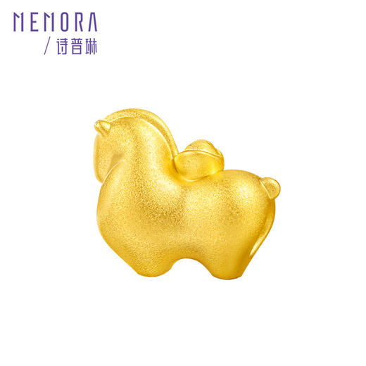 【新品首发】足金黄金生肖马3D硬金转运珠 年轻女性生辰礼MEMORA诗普琳HP856301 商品图7