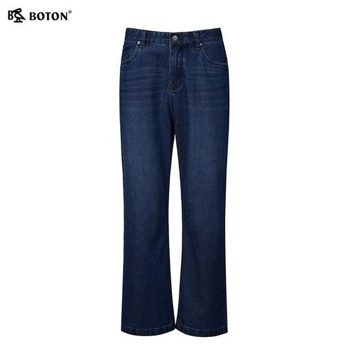 波顿男士春夏季牛仔裤合身窄版阔腿小直筒棉弹力高端美式长裤子ME968125 商品图4