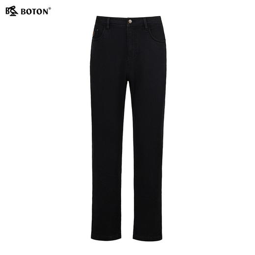 波顿男士秋冬牛仔裤宽松窄版阔腿小直筒抓毛底通勤深色复古百搭休闲长裤ME982325 商品图5