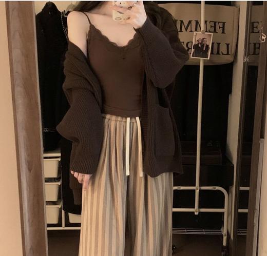 【GZ】无忧购26年春款49元2件带胸垫可调节肩带百搭蕾丝拼接吊带背心打底2042（截单后3-5天发货) 商品图1