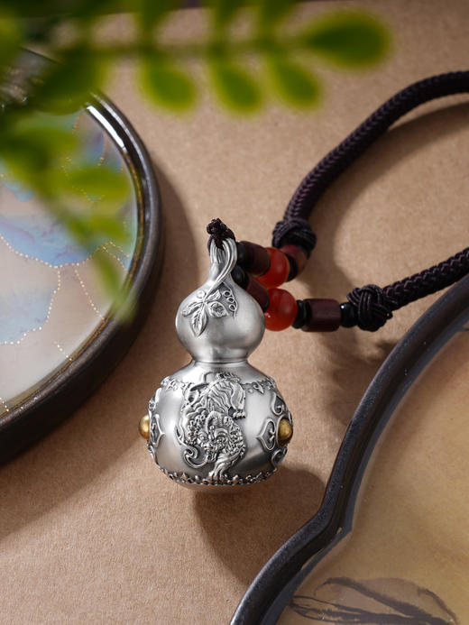 子佩集S999银【福泽天成】手把件【SBJ704】纯银手把件可打开葫芦2406 商品图7