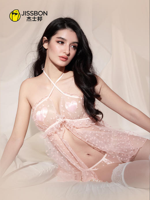 【38节专享】杰士邦爱心网纱植绒透视裙套装 商品图5