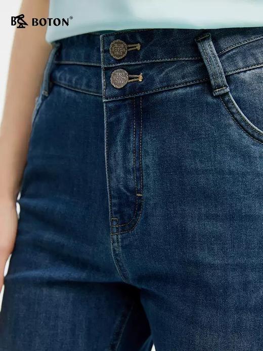 【天棉 莱赛尔】波顿春夏季女士高腰小直筒修身棉质牛仔长裤LE361125 商品图3