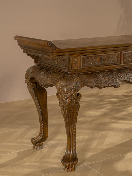 二十世纪	楠木高束腰三弯腿翘头大供案 商品图4