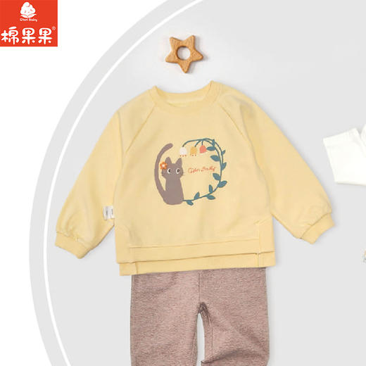 棉果果春季新品女童纯棉小线圈不规则设计圆领套头卫衣M122180226124 商品图0