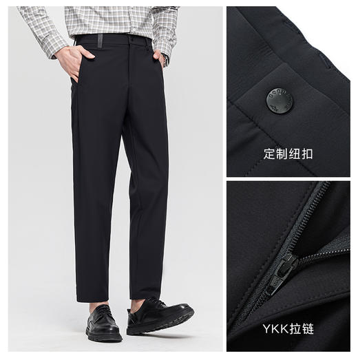 【高弹】德鲨鲨鱼黑色休闲裤男2026夏季新款直筒百搭裤子 商品图3