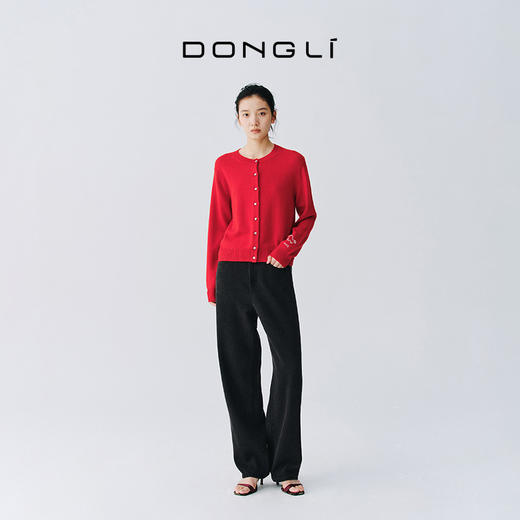 东黎 • 新年款 山羊绒刺绣圆领开衫 5687 商品图1