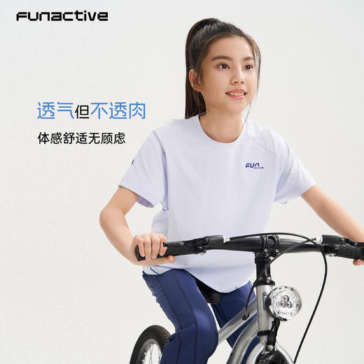 funactive女童短袖T恤夏季儿童抗菌薄款运动速干上衣F1UT10382 商品图4