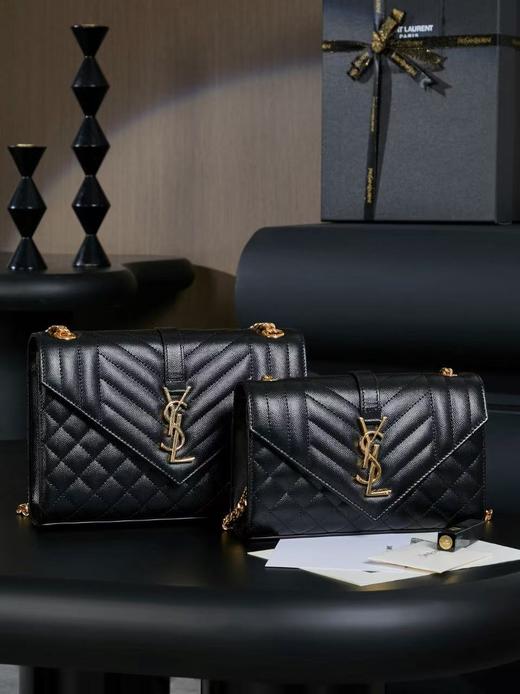 圣罗兰 ENVELOPE 纹拼菱格的鱼子酱信封包（LZ） 商品图0