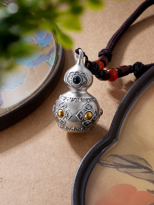 子佩集S999银【福泽天成】手把件【SBJ704】纯银手把件可打开葫芦2406 商品图8