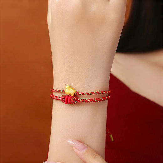 【新品首发】足金黄金生肖马3D硬金转运珠 年轻女性生辰礼MEMORA诗普琳HP856301 商品图3