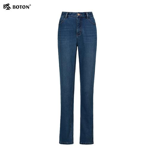 【热痰蓄温】波顿女士秋冬季高弹直筒修身加绒牛仔裤高腰显瘦长裤LE389325 商品图5