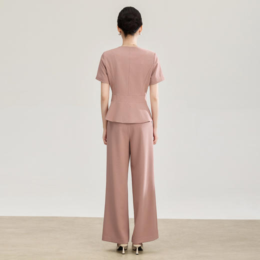 「高货wl」全新升级【铂金会员413/天猫559/差价146】(99927)洛诗琳2026春季气质装通勤收腰上衣精仿醋酸休闲裤两件套 商品图2