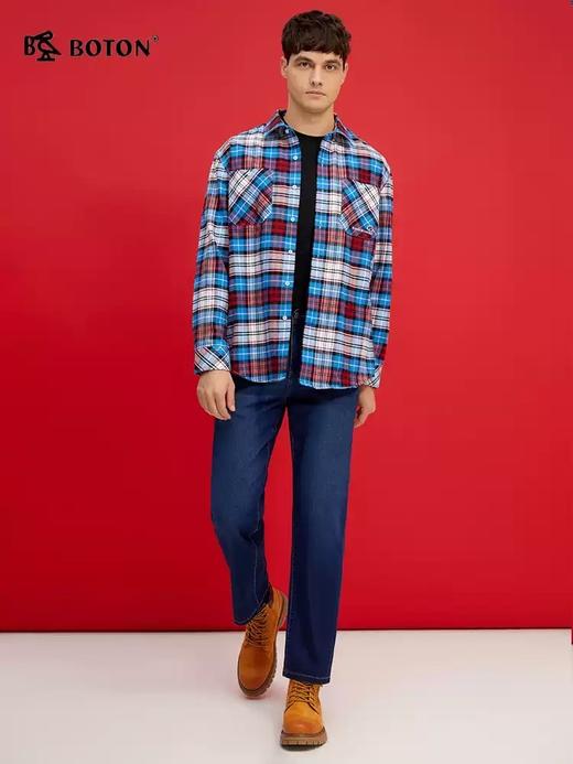 【桑蚕天丝】波顿男士春夏季直筒牛仔裤弹力透气高端长裤ME957125 商品图1