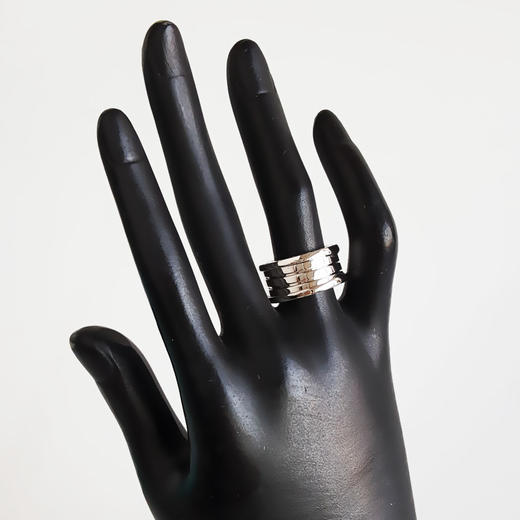 【95新】BVLGARI宝格丽B.zero1系列AN191026白金四环弹簧戒指55号中性款190126NJS39 商品图6