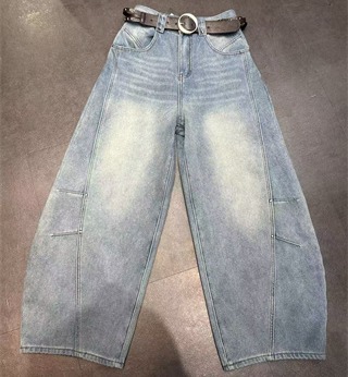 SCS高腰褶皱弯刀牛仔裤51217 冬季 009384302145