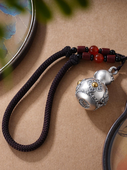 子佩集S999银【福泽天成】手把件【SBJ704】纯银手把件可打开葫芦2406 商品图6