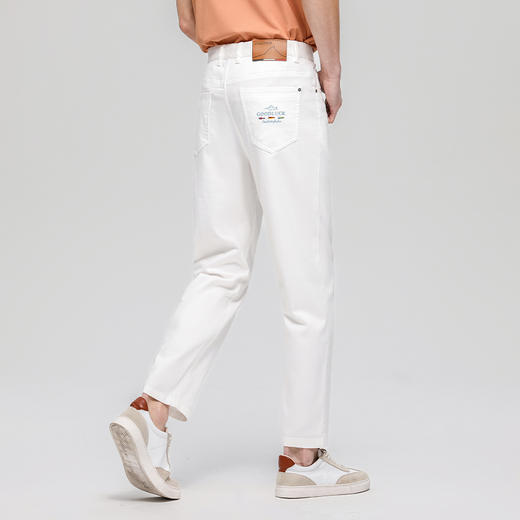 【莱赛尔】德鲨鲨鱼白色牛仔裤男2026夏季新款直筒长裤子 商品图3