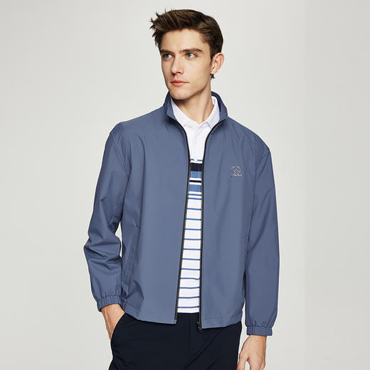 德鲨鲨鱼男装立领夹克春季新款纯色休闲短款舒适上衣男薄款外套 商品图2