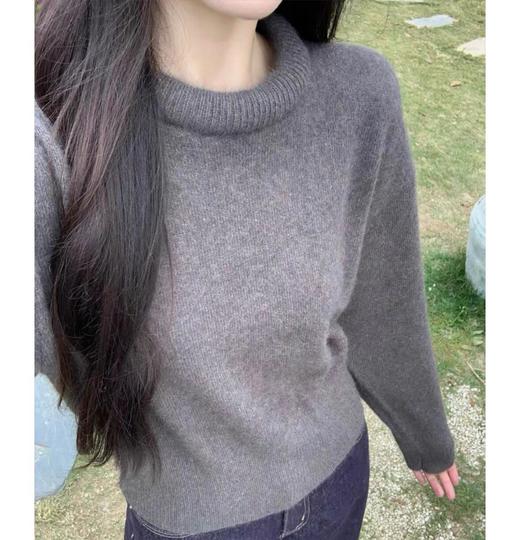 重磅推荐  气球领狐狸绒毛衣  设计师款  小短款圆领针织毛衣 商品图2