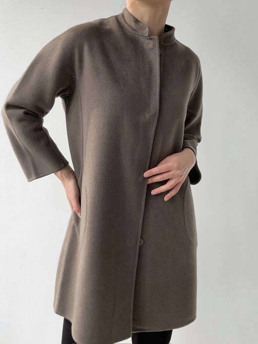 Puree｜#0914 纯羊绒 9分袖茧型大衣 [米 / 褐色] 商品图6
