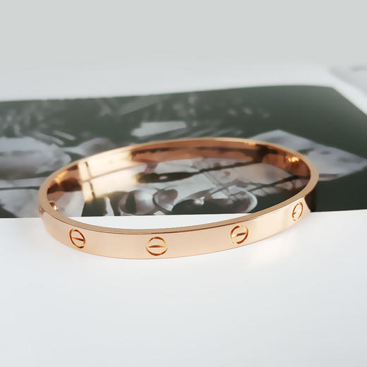 【95新】Cartier卡地亚LOVE系列B6035620玫瑰金宽版无钻LOVE四代手镯20号中性款280126TB04 商品图2