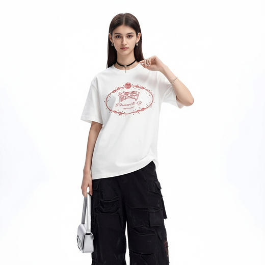 IDEVERRAY高级感绳结设计新品T小个子女正肩上衣情人节送女友T恤 商品图4