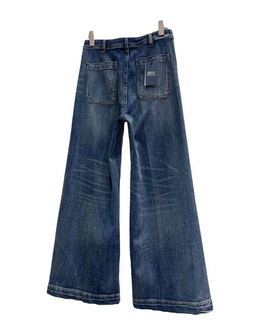 女款无侧缝阔腿牛仔裤长裤la 商品图1