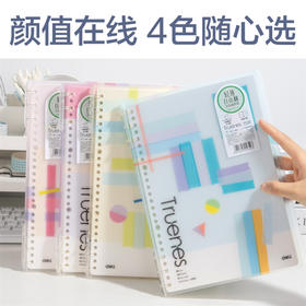 得力HB5403-P轻薄自由翻三孔活页本