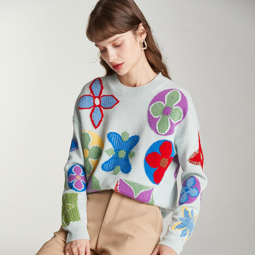 【咕咕同款】PALUOPO/PL圆领女衫ET20111R-A/约重430g帕罗 商品图6