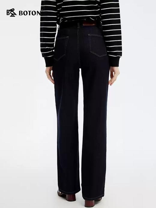 【不易褪色  莱赛尔】波顿女士春夏季宽松高腰弹力直筒牛仔长裤LE359125 商品图2