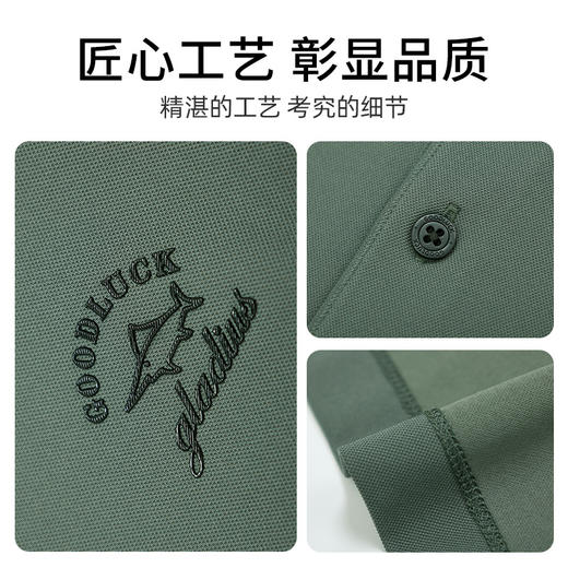【桑蚕丝】德鲨鲨鱼商务短袖POLO衫男2026夏季新款纯色T恤 商品图4