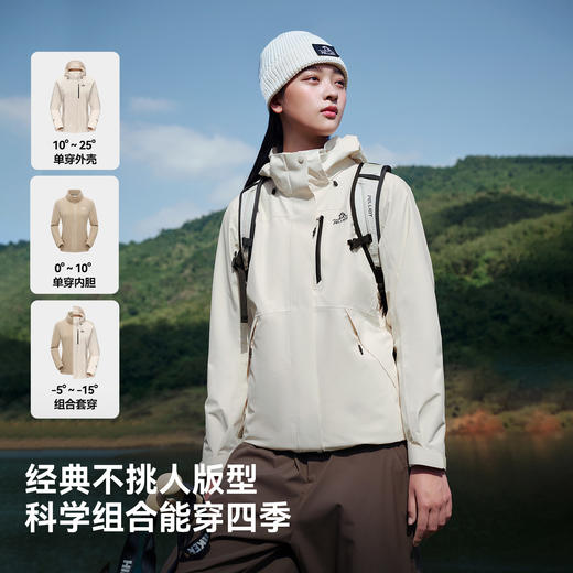 【经典3.0】伯希和户外冲锋衣三合一保暖摇粒绒内胆防风登山外套 商品图4