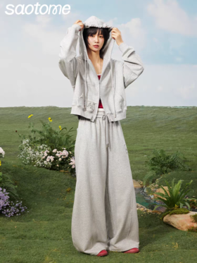 早乙女惠子saotome/STMKZ211753/飞鸟贴布宽松卫裤