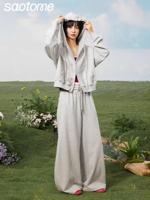 早乙女惠子saotome/STMKZ211753/飞鸟贴布宽松卫裤 商品图0