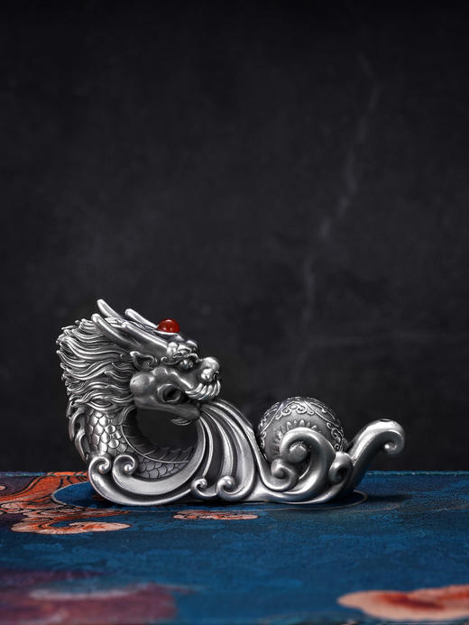 子佩集S999银招财银龙香插【BX0280878】纯银小摆件可转动2406 商品图9