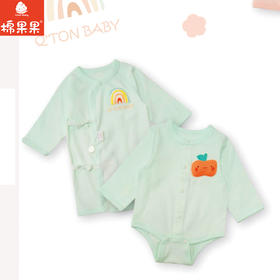 棉果果春季新品男宝女宝立体图案5A抗菌纯棉三角爬服5A抗菌纯棉对开三角连体衣M101712226010