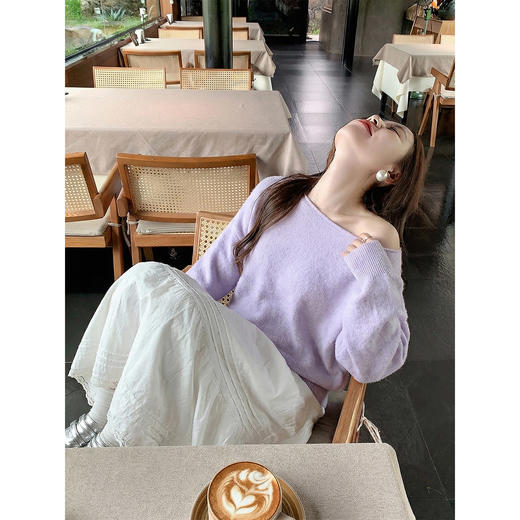 <曾小咸推荐>2.14现货秒杀 ！微信超特价！韩系露肩斜肩针织衫 日常209.99 立减120 秒杀89.99！！ 商品图2