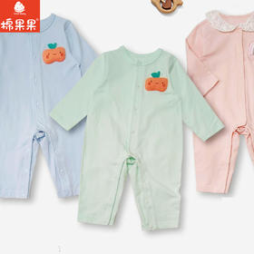 棉果果春季新品男宝女宝卡通可爱5A抗菌纯棉爬衣对开连体衣M101722226016