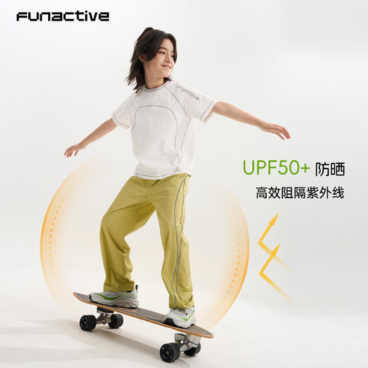 【轻肤裤阔腿版】funactive男童轻薄工装裤运动儿童长裤子F1UK20395 商品图4