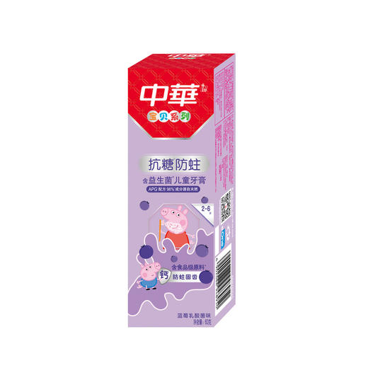 【特价】中华抗糖防蛀儿童牙膏乳酸菌味60g 商品图2